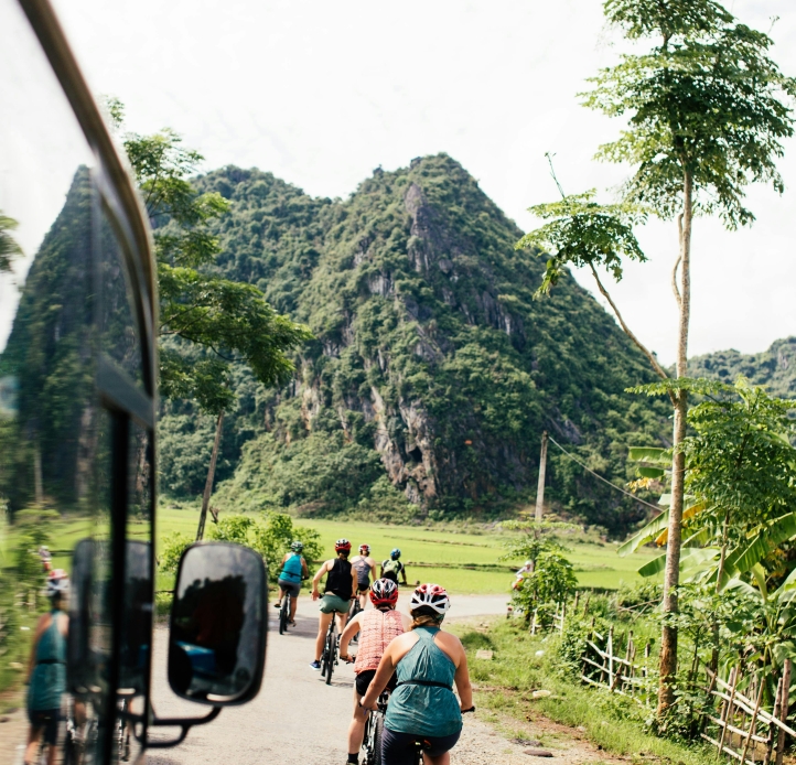 bike tour in tropical area